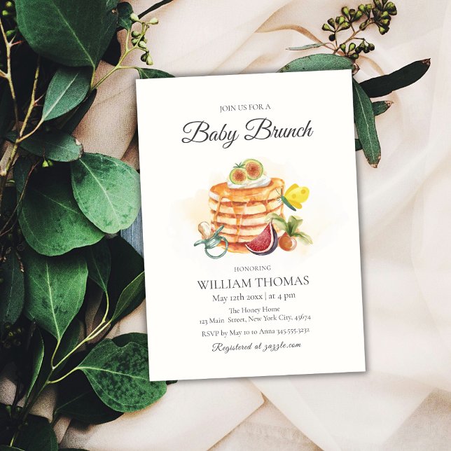 Invitación Fruit Baby Brunch Pancake Pacifier Baby Shower (Fruit Baby Brunch Pancake Pacifier Baby Shower Invitation)