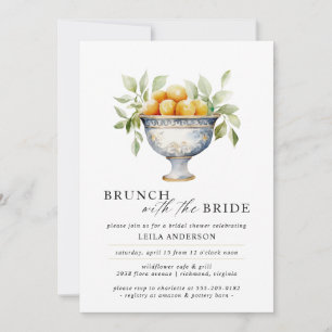Invitación Fruit Bowl   Ducha nupcial de brunch moderna