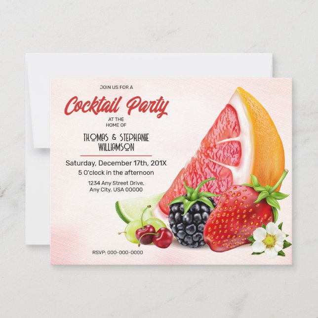 Invitación Fruit Cocktail Fiesta (Anverso)