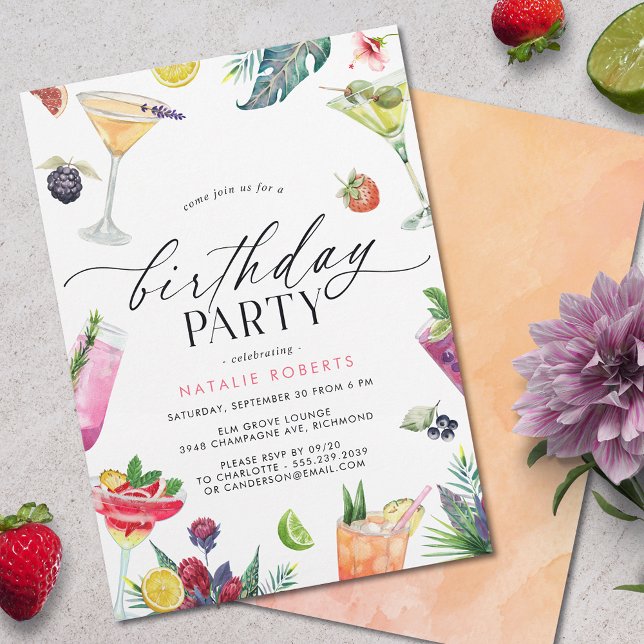 Invitación Fruity Cocktail Fiesta | Cumpleaños de Adultos en  (Subido por el creador)