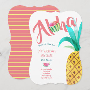 Invitación Fruity Tropical Baby Shower Invitar a Pineapple AL