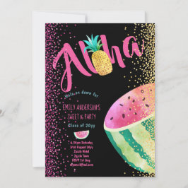 Invitación Fruity Tropical Sweet 16 Invita a Melon ALOHA