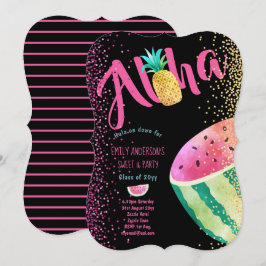 Invitación Fruity Tropical Sweet 16 Invita a Melon ALOHA