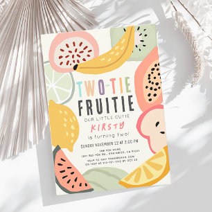 Invitación Fruta Colorida Twi-tie Cumpleaños 2