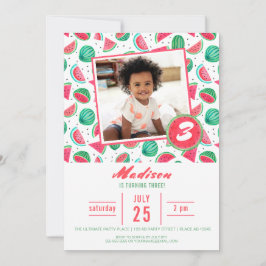Invitación Fruta de la sandía de la fiesta de cumpleaños | In