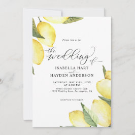 Invitación Fruta de limón Amarillo Boda Jardín