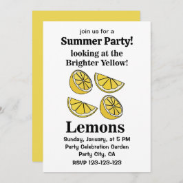 Invitación Fruta De Los Lemones Mirando Los Lemones Amarillos