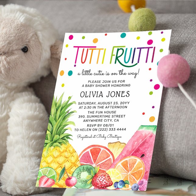 Invitación Fruta de verano dulce Tutti Fruitti Baby Shower (Subido por el creador)