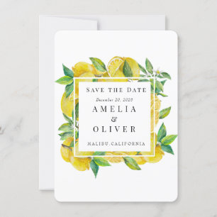 Invitación Fruta del cítrico Boda elegante Guardar la fecha