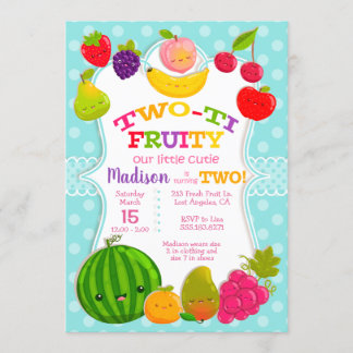 Invitación Fruta doble - Segunda fiesta de cumpleaños del Chi