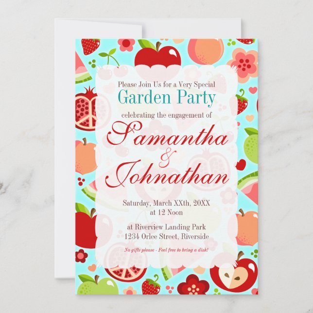 Invitación Frutas cortas (Anverso)