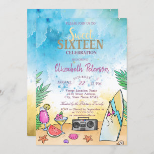 Invitación Frutas de cóctel de playa Dulce de verano 16 Fiest