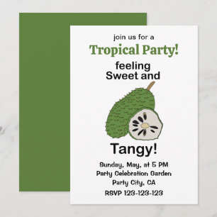 Invitación Frutas de Guanábana Sintiéndose Dulce Ácido Fiesta