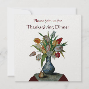 Invitación FRUTAS DE LA TEMPORADA /TULIPANES Cena de Acción d