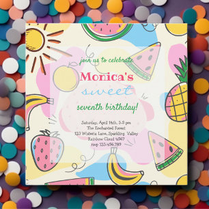 Invitación Frutas de verano jugosas dulces cumpleaños