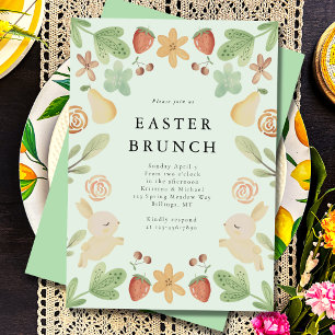 Invitación Frutas florales de Brunch de Pascua