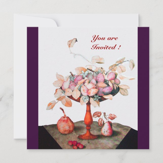 INVITACIÓN FRUTAS/FLORES DE TEMPORADA, IMPRESIONES Y HOJAS (Anverso)