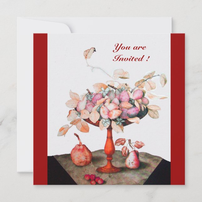 INVITACIÓN FRUTAS/FLORES DE TEMPORADA, IMPRESIONES Y HOJAS (Anverso)