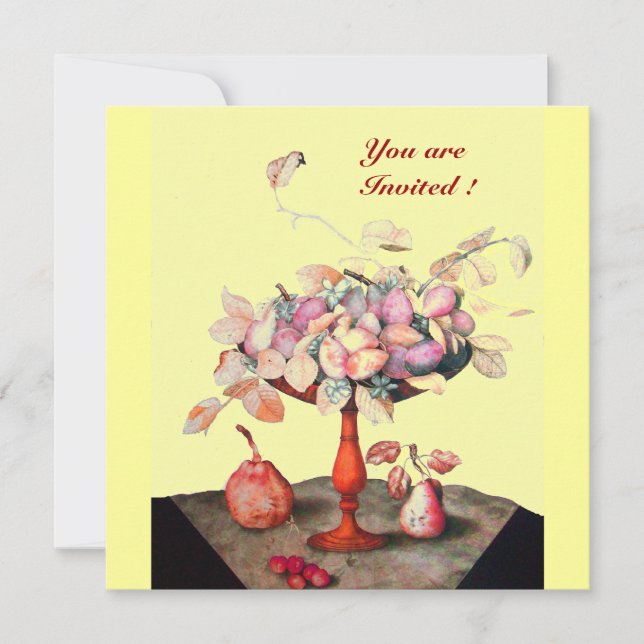 INVITACIÓN FRUTAS/FLORES DE TEMPORADA, IMPRESIONES Y HOJAS (Anverso)