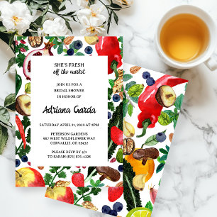 Invitación Frutas Verduras Acuarela FRESCO DEL MERCADO Nupcia