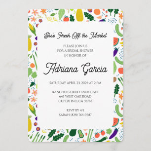 Invitación Frutas y Verduras Frescas del Mercado Diseño Perso