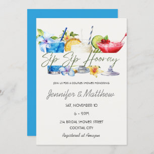 Invitación Fruto Cóctel Sip Sip Hooray Parejas Ducha