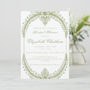 Invitación Fruto del marco verde oliva francés Flouridal Show