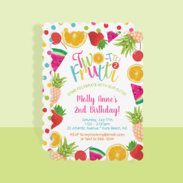 Invitación Frutos de doble tti 2 cumpleaños
