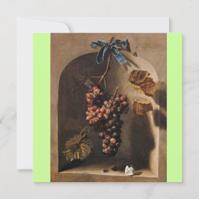 Invitación FRUTOS DE LA TEMPORADA - PROSPERIDAD, verde amaril (Anverso)