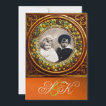INVITACIÓN FRUTOS DE RENACIMIENTO DE FLORENTINA DAMASK MONOGR<br><div class="desc">Elegante, clásico, vibrante arte renacentista, obra maestra de Bottega della Robbia ( Florencia - Italia ). Diseño de plantillas de fotos única y elegante en naranja, amarillo dorado, negro, verde con una brillante piedra de gema 3D fácilmente personalizable con tu texto e iniciales Diseño artístico y fresco, fácil de personalizar...</div>