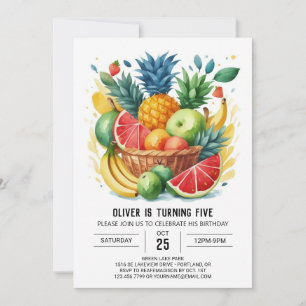 Invitación Frutos Fiesta Boho Cumpleaños