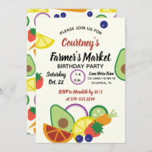 Frutos y verduras de la fiesta de cumpleaños en el