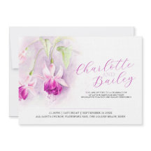 Fuchsia acuarela boda de arte rosa profundo