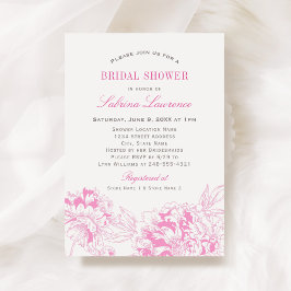 Invitación Fuchsia Boda de novias con flores rosas
