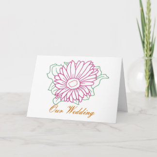 Invitación Fuchsia Daisy drawing Our Wedding Invitation Cards