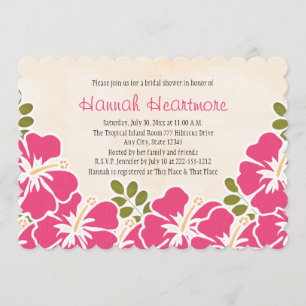 Invitación Fuchsia Hibiscus Hawaii