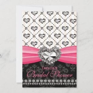 Invitación Fuchsia invita a duchas nupciales con diamantes IM