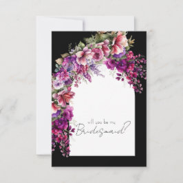 Invitación Fuchsia Lavender Arco Floral Bridesmaid Propuesta