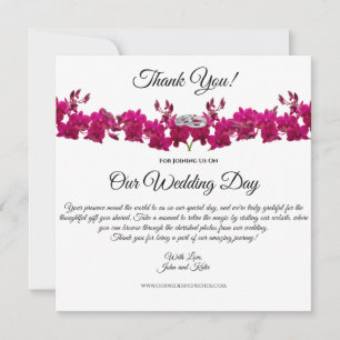 Invitación Fuchsia Orchids-White-Boda Gracias