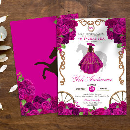Invitación Fuchsia Rosas de rosa caliente Charro Occidental Q