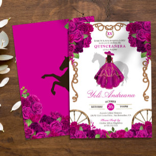Invitación Fuchsia Rosas de rosa caliente Charro Occidental Q