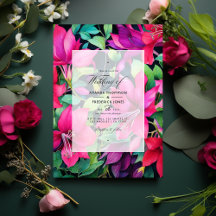 Fuchsia, verde esmeralda y Boda floral negro
