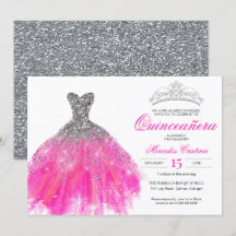 Fuchsia y la Purpurina Glam Gown Quinceañera