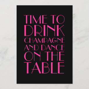 Invitación fucsia de Bachelorette de los años 20