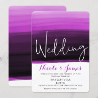 Fucsia Rosa Negro Acuarela Moderno Glam Nupcial