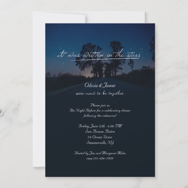 Invitación Fue Escrito En La Cena De Ensayos De Las Estrellas (Anverso)