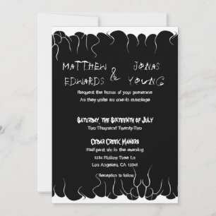 Invitación Fuego blanco y negro