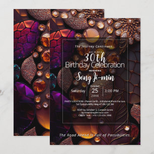 Invitación Fuego de Fénix   Abstracto de Piedra Preciosa Botá