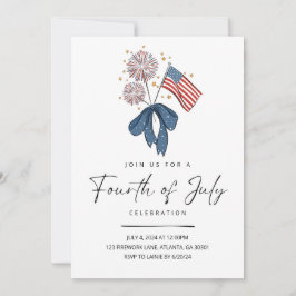 Invitación Fuego De Fuego 4 De Julio Fiesta Invitó A Patrióti