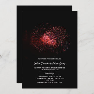 Invitación Fuego rojo en el Boda del cielo